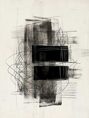 Handmade Minimalist Black Textured Abstract Oil Painting #SS179