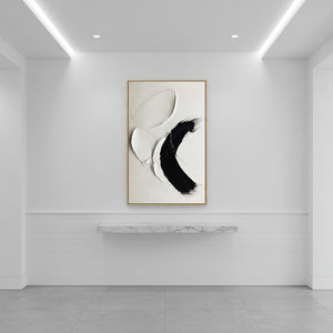 Modern Black & White 3D Textured Wall Art | Hand-Painted #SS135