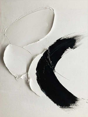 Modern Black & White 3D Textured Wall Art | Hand-Painted #SS135