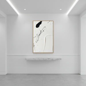 3D Textured Black & White Stratum Oil Painting #SS134