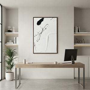3D Textured Black & White Stratum Oil Painting #SS134