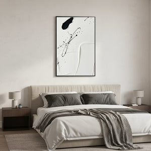 3D Textured Black & White Stratum Oil Painting #SS134