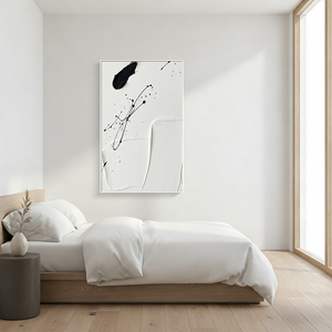 3D Textured Black & White Stratum Oil Painting #SS134
