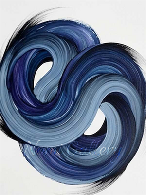 Handmade Blue Swirl Abstract Textured Canvas Art #SS181