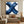 English: Modern Blue Cross Stroke Minimalist Hand-Painted Abstract Oil Canvas #SS241