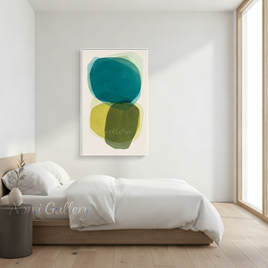 Handmade Green Watercolor Abstract Translucent Canvas Art #SS184