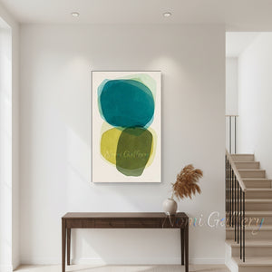 Handmade Green Watercolor Abstract Translucent Canvas Art #SS184