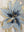 Textured Dusty Blue & Gold Foil Floral Canvas Wall Art #SS193