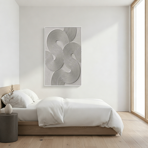 Hand-Painted 3D Textured S-Curve Geometric Abstract Oil Painting #SS137