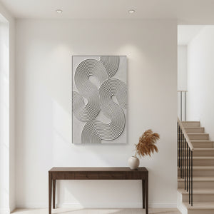 Hand-Painted 3D Textured S-Curve Geometric Abstract Oil Painting #SS137