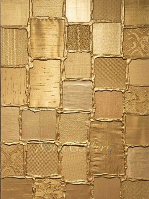 Handmade Gold Line Minimalist Textured Abstract Canvas Art #SS189
