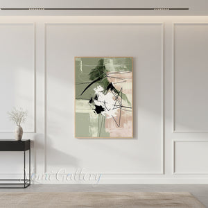 Handmade Emerald Green and Black Abstract Canvas Art #SS190