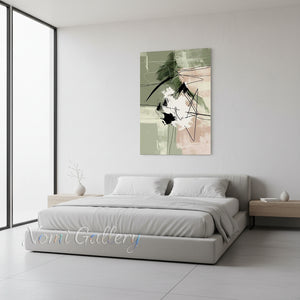 Handmade Emerald Green and Black Abstract Canvas Art #SS190