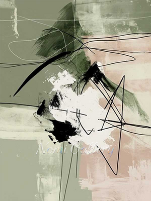Handmade Emerald Green and Black Abstract Canvas Art #SS190