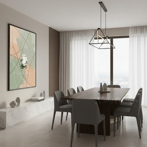 Hand-Painted Sage Green and Cream Abstract Canvas Wall Decor #SS191
