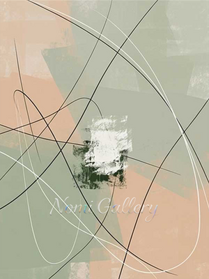 Hand-Painted Sage Green and Cream Abstract Canvas Wall Decor #SS191