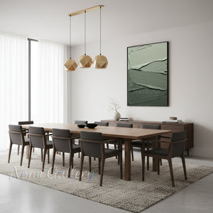Modern Sage Green Minimalist Line Art Canvas Painting #SS192