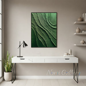 Modern Forest Green Textured Abstract Canvas #SS198