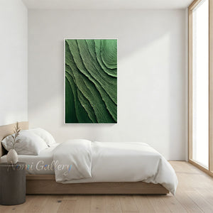 Modern Forest Green Textured Abstract Canvas #SS198