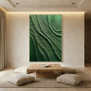 Modern Forest Green Textured Abstract Canvas #SS198