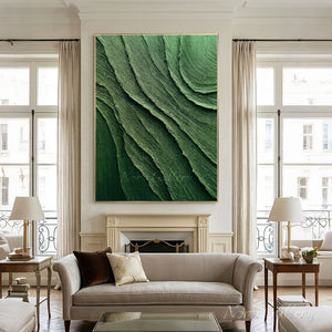 Modern Forest Green Textured Abstract Canvas #SS198