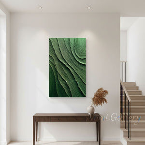 Modern Forest Green Textured Abstract Canvas #SS198