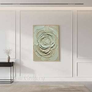 Handmade Sage Green 3D Textured Floral Wall Art #TC001