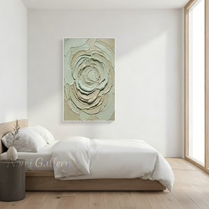 Handmade Sage Green 3D Textured Floral Wall Art #TC001