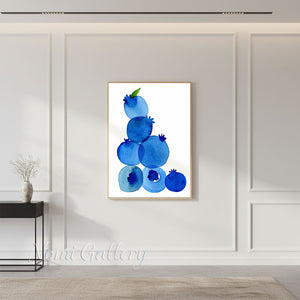 Minimalist Blueberry Watercolor Fruit Oil Painting #SS275