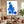 Minimalist handmade oil painting with watercolor effect showing a vertical stack of vibrant blue blueberries and one small green leaf on a clean white background.