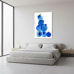 Minimalist Blueberry Watercolor Fruit Oil Painting #SS275