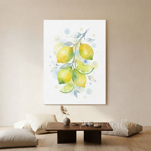 Minimalist Lemon Fruit Painting | Modern Kitchen Wall Art #SS276