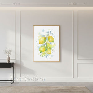 Minimalist Lemon Fruit Painting | Modern Kitchen Wall Art #SS276