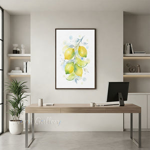Minimalist Lemon Fruit Painting | Modern Kitchen Wall Art #SS276