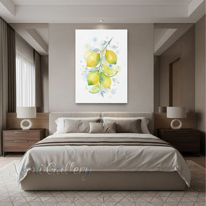 Minimalist Lemon Fruit Painting | Modern Kitchen Wall Art #SS276
