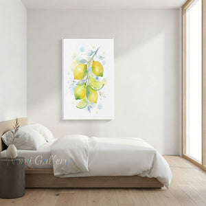 Minimalist Lemon Fruit Painting | Modern Kitchen Wall Art #SS276