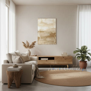 Modern Beige Minimalist Textured Canvas Art #SS203