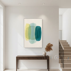 Handmade Minimalist Watercolor Abstract Shapes Canvas Art #TC003