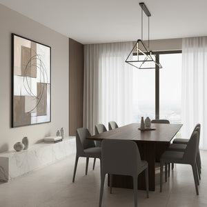 Earth Tone Minimalist Wall Art | Beige Geometric Oil Painting #SS141