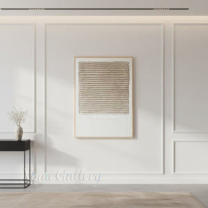 Handmade Wabi-Sabi Horizontal 3D Textured Line Art #TC004