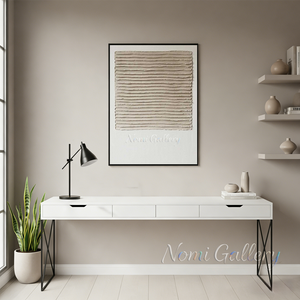 Handmade Wabi-Sabi Horizontal 3D Textured Line Art #TC004