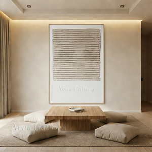 Handmade Wabi-Sabi Horizontal 3D Textured Line Art #TC004
