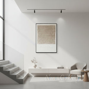 Handmade Wabi-Sabi Horizontal 3D Textured Line Art #TC004