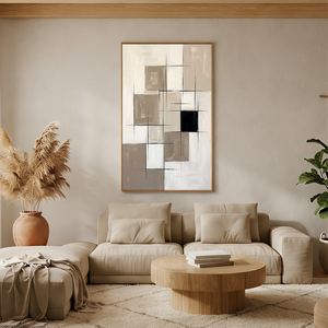 Mixed 3D Textured Abstract Art | Modern Geometric Oil Painting #SS144