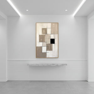 Mixed 3D Textured Abstract Art | Modern Geometric Oil Painting #SS144
