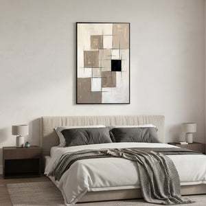 Mixed 3D Textured Abstract Art | Modern Geometric Oil Painting #SS144