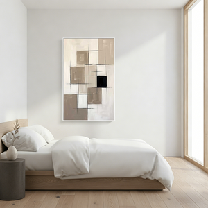 Mixed 3D Textured Abstract Art | Modern Geometric Oil Painting #SS144