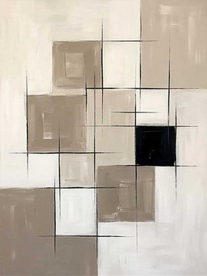 Mixed 3D Textured Abstract Art | Modern Geometric Oil Painting #SS144