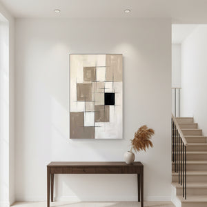 Mixed 3D Textured Abstract Art | Modern Geometric Oil Painting #SS144