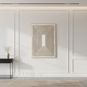 Handmade Wabi-Sabi 3D Textured Geometric Canvas Art #TC005